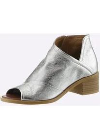 Sandalette Andrea Conti, Damen, Gr. 38, silber (silberfarben), Leder, Schuhe Sommerboots Ankleboots Schaftsandale