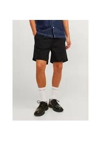 Jack & Jones Shorts JACK & JONES "JPSTJAIDEN JJSUMMER JOGGER SHORT SN", Herren, Gr. S, N-Gr, schwarz, Twill, Obermaterial: 74% Baumwolle, 26% Leinen, unifarben, Basic, relaxed fit kniefrei, Hosen Shorts, mit elastischem Bund