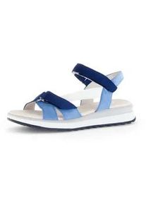 Riemchensandale Gabor "Riemchensandale Materialmix Leder", Damen, Gr. 40, blau, Schuhe Riemchensandale