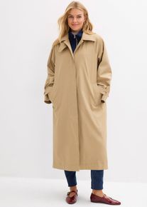 bonprix Trenchcoat mit Laschen, braun, Gr.54, Weit geschnittener Trenchcoat mit gerader Silhouette, breitem hochklappbarem Kragen und verstellbaren &Auml;rmelaufschl&auml;gen