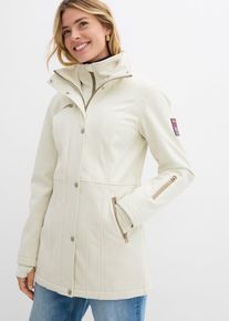 bonprix wasserabweisende Stretch-Softshell-Longjacke, grau, Gr.48, Ansprechende Softshell &Uuml;bergangsjacke mit Windschutz-Leiste, aus Softshell