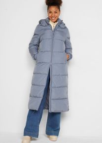 bonprix Wasserabweisender Funktions-Steppmantel, blau, Gr.38, W&auml;rmender Steppmantel mit seitlichen Kn&ouml;pfen, extralang, aus BIONIC-FINISH&reg; ECO