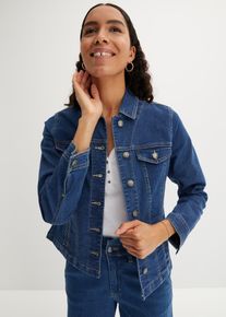 bonprix Jeansjacke, blau, Gr.42, Modische Jeansjacke mit Taschen, 82% Baumwolle