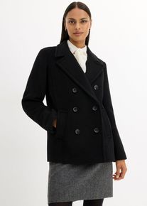 bonprix Cabanjacke aus Wolle, schwarz, Gr.38, moderne Cabanjacke aus w&auml;rmendem Wollmix in Premium Qualit&auml;t, aus Wolle