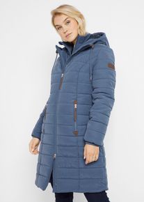 bonprix Steppmantel 2-in-1 Optik, blau, Gr.34, Trendiger Steppmantel mit Lederimitat Zeichen am &Auml;rmel