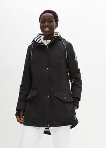bonprix wasserdichte Funktions-&Uuml;bergangsjacke, schwarz, Gr.56, Regenjacke mit Tunnelzug, A-f&ouml;rmig
