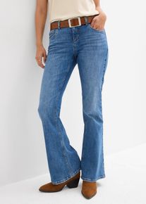 bonprix Flared-Jeans Mid Waist, blau, Gr.48, Flared-Jeans Mid Waist, 79% Baumwolle (organic)