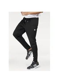 Trainingshose Bruno Banani, Herren, Gr. S (44/46), N-Gr, schwarz (hose aus best&auml;ndigem material), Obermaterial: 94% Polyester, 6% Elasthan, schmal lang, Hosen Trainingshose, mit Rei&szlig;verschluss am Beinabschluss