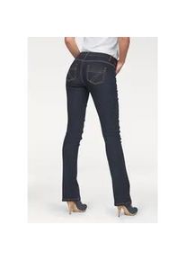 Bootcut-Jeans Arizona "mit Kontrastn&auml;hten", Damen, Gr. 88, K + L Gr, blau (rinsed), Denim/Jeans, Obermaterial: 80% Baumwolle, 19% Polyester, 1% Elasthan, Basic, ausgestellt lang, Jeans, normale Leibh&ouml;he, Bootcut, 5-Pocket-Style, dunkle Waschung, Topseller