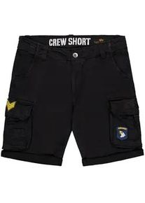Shorts Alpha Industries "Crew Short Patch", Herren, Gr. 34, Normalgr&ouml;&szlig;en, schwarz, Obermaterial: 98% Baumwolle, 2% Elastan; Futter: 100% Baumwolle, Hosen Shorts
