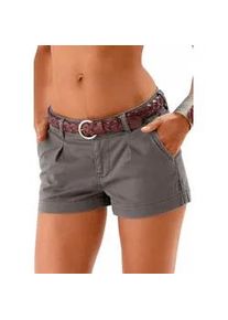 Shorts Lascana, Damen, Gr. 36, N-Gr, gr&uuml;n (olivgr&uuml;n), Denim/Jeans, Obermaterial: 98% Baumwolle, 2% Elasthan, unifarben, figurbetont kurz, Hosen Shorts, aus Baumwollstretch mit Taschen, kurze Hose, Freizeitlook