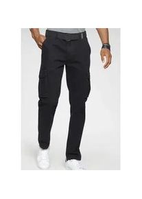 H.I.S. Cargohose H.I.S, Herren, Gr. 31, N-Gr, schwarz, Web, Obermaterial: 98% Baumwolle, 2% Elasthan, unifarben, regular fit lang, Hosen Cargohose