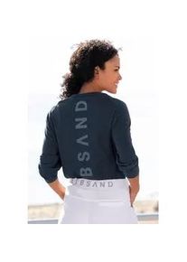 Longsleeve ELBSAND "Tinna", Damen, Gr. M (38), blau (marine), Jersey, Obermaterial: 50% Baumwolle, 50% Polyester, unifarben, figurumspielend h&uuml;ftlang, Rundhals, Shirts, mit Logodruck hinten, Langarmshirt aus Baumwoll-Mix, sportlich-casual, Topseller