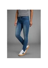 Skinny-fit-Jeans Arizona "Shaping", Damen, Gr. 19, K + L Gr, blau (blau used), Jeans, Obermaterial: 79% Baumwolle, 19% Polyester, 2% Elasthan, Basic, eng lang, Jeans, skinny Passform, normale Leibh&ouml;he, in Stretch-Qualit&auml;t, Used-Look, Topseller