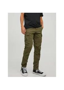 Jack & Jones Cargohose JACK & JONES "STACE TUCKER", Damen, Gr. 31, L&auml;nge 34, gr&uuml;n (olive night), Web, Obermaterial: 97% Baumwolle, 3% Elasthan, unifarben, normal normal, Hosen Cargohose