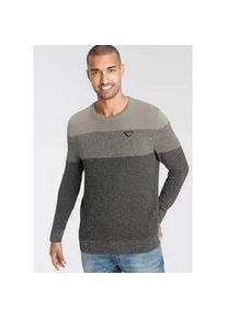 Strickpullover Bruno Banani, Herren, Gr. 3XL (64/66), beige (sand), Obermaterial: 50% Baumwolle, 50% Polyacryl, Basic schmal, Rundhals, B&uuml;ndchen, Pullover Strickpullover, im modischem Look