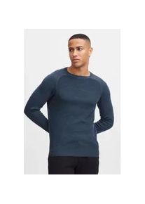 Rundhalspullover Blend "BHGandolf", Herren, Gr. 3XL, blau (navy), Feinstrick, 100% Baumwolle, regular fit, Rundhals, Raglan&auml;rmel, Pullover Rundhalspullover, Strickpullover mit farblich abgesetzten Akzenten