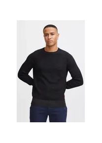 Rundhalspullover Blend "BHGandolf", Herren, Gr. 3XL, charcoal, Feinstrick, 100% Baumwolle, regular fit, Rundhals, Raglan&auml;rmel, Pullover Rundhalspullover, Strickpullover mit farblich abgesetzten Akzenten