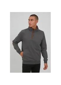 Troyer Blend "BHAchilias", Herren, Gr. S, pewter mix, Sweatware, 60% Baumwolle, 40% Polyester, unifarben, regular fit, ohne Ausschnitt, eingesetzt, Pullover Troyer, Sweatshirt mit Stehkragen