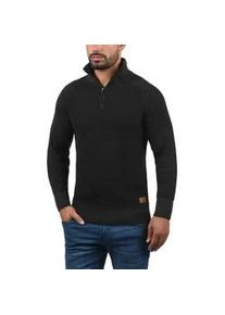 Troyer Blend "BHGrandolf", Herren, Gr. XXL, charcoal, Grobstrick, 100% Baumwolle, regular fit, ohne Ausschnitt, Raglan&auml;rmel, Pullover Troyer, Grobstrick-Troyer mit Stehkragen