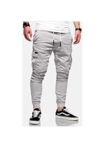 Cargohose behype "LANE", Herren, Gr. 30, L&auml;nge 32, grau, 97% Baumwolle, 3% Elasthan, Hosen Cargohose, mit elastischem Bund