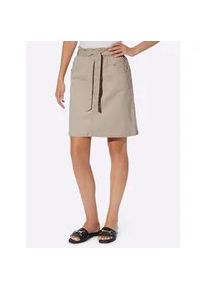 Jeansrock Heine, Damen, Gr. 36, beige, 98% Baumwolle, 2% Elasthan, unifarben, kurz, R&ouml;cke Jeansrock