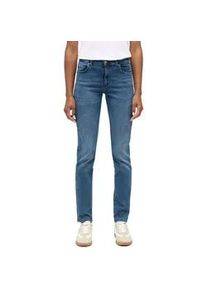 Slim-fit-Jeans Mustang "Damen Style Crosby Relaxed Slim", Damen, Gr. 31, L&auml;nge 32, blau (702 mittelblau), Denim/Jeans, 74% Baumwolle, 23% Polyester, 3% Elasthan, unifarben, slim fit, Jeans Slim-fit-Jeans