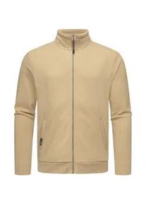Sweatjacke Ragwear "Carlow", Herren, Gr. XXL (56), beige (sand), Material: 50% Baumwolle, 50% Polyester, gerade h&uuml;ftbedeckend, hoch geschlossener Ausschnitt, &Auml;rmel ohne &Auml;rmelschlitz Umschlagbund, Sweatjacken Sweatjacke, l&auml;ssige Herren Kapuzenjacke mit Stehkragen