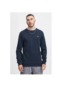 Rundhalspullover Blend "BHLobs", Herren, Gr. L, blau (marineblaus), Sweatware, 100% Baumwolle, unifarben, regular fit, Pullover Rundhalspullover, Klassischer Sweatpullover mit Rundhalsausschnitt