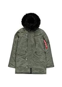 Winterjacke Alpha Industries "N-3B VF 59 Vintage Fit W", Damen, Gr. L, gr&uuml;n (vintage gr&uuml;n, schwarz), Obermaterial: 100% Nylon; Futter: 100% Nylon; F&uuml;llung: 100% Polyester, Jacken Winterjacke