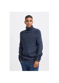 Strickpullover Blend "BHPullover", Herren, Gr. S, marineblaus, Grobstrick, 80% Polyacryl, 20% Nylon, meliert, Basic, regular fit normal, hoch geschlossener Ausschnitt, eng, Pullover Strickpullover, Klassischer Grobstrickpullover mit Rollkragen