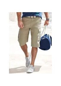Cargobermudas John Devin "aus elastischer Baumwollmischung", Herren, Gr. 34, N-Gr, beige, Web, Obermaterial: 98% Baumwolle, 2% Elasthan, unifarben, bequem kniebedeckend, Hosen, mit Seitentaschen, 3/4 Shorts