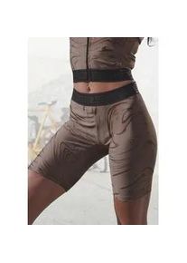 Funktionsshorts Lascana ACTIVE, Damen, Gr. XL (48/50), N-Gr, braun (braun, kupferfarben), Obermaterial: 85% Polyester, 15% Elasthan, bedruckt, gemustert, gl&auml;nzend, eng ca. Mitte Oberschenkel, Hosen, mit gl&auml;nzendem 3D Schriftzug auf dem Bund