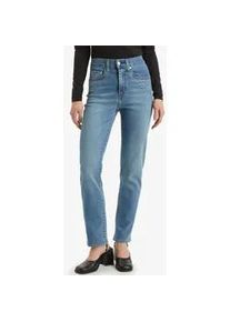 Levi's Straight-Jeans LEVI'S "724 HIGH RISE STRAIGHT", Damen, Gr. 30, L&auml;nge 32, blau (camp denim rhinestone), Denim/Jeans, Obermaterial: 80% Baumwolle, 19% Polyester, 1% Elasthan, straight fit lang, Jeans Straight-Jeans, CAMP DENIM RHINESTONE