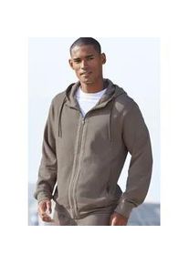 Kapuzensweatjacke AUTHENTIC LE JOGGER, Herren, Gr. S (44/46), braun (hellbraun), Sweatware, Obermaterial: 60% Baumwolle, 40% Polyester, unifarben, regular fit normal, Rundhals, Rippb&uuml;ndchen, Sweatjacken, Sweatjacke mit Eingrifftaschen aus Baumwoll-Mix