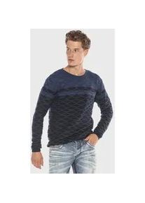 Cipo & Baxx Cardigan CIPO & BAXX "Pullover", Herren, Gr. XL, blau (navyblau), 50% Baumwolle, 50% Polyacryl, unifarben, regular fit, Raglan&auml;rmel, Strickjacken, im sportlichen Look