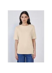 T-Shirt STREET ONE STUDIO, Damen, Gr. 38, mellow vanilla, Web, 50% Baumwolle, 50% Modal, unifarben, gerade normal, Rundhals, B&uuml;ndchen, Shirts T-Shirt, mit Rundhalsausschnitt