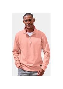 Sweatshirt John Devin, Herren, Gr. 3XL (64/66), rot (apricot), angeraute Sweatware, Obermaterial: 60% Baumwolle, 40% Polyester, unifarben, regular fit normal, Rundhals, angesetztes B&uuml;ndchen, Sweatshirts Sweatshirt, Langarm, Pullover mit Rei&szlig;verschluss am Stehkragen