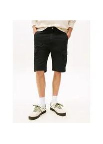 Tommy Hilfiger Cargoshorts TOMMY JEANS "TJM OTIS CARGO REG SHORTS", Herren, Gr. 30, N-Gr, schwarz, Web, Obermaterial: 100% Baumwolle, unifarben, regular fit kurz, Hosen, Mit G&uuml;rtelschlaufen