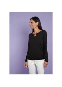 Langarmshirt Seidel Moden, Damen, Gr. 34, schwarz, Jersey, Obermaterial: 95% Viskose, 5% Elasthan, unifarben, regular fit taillenbedeckt, Rundhals, elastischer Bund, Shirts Langarmshirt, MADE IN GERMANY