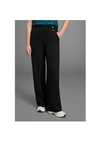 Schlupfhose Laura Scott, Damen, Gr. 40, N-Gr, schwarz, Jersey, Obermaterial: 95% Polyester, 5% Elasthan, unifarben, weit lang, Hosen Schlupfhose, aus elastischer Ware mit Zierkn&ouml;pfen am Bund