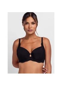 B&uuml;gel-BH Dorina "Anahi", Damen, Gr. 70, Cup G, schwarz, Spitze, Obermaterial: 61% Polyamid, 22% Polyester, 17% Elasthan, unifarben, BHs B&uuml;gel-BH, zarte florale Spitzenverzierung, leicht gepolsterte, vorgeformte Cups