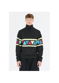 Strickpullover SOS "The Windbreaker", Herren, Gr. XS, grau (schwarz, anthrazit), 50% Polyacryl, 50% Wolle, bestickt, unifarben, normal, ohne Ausschnitt, Pullover Strickpullover, im kultigen Strick-Look mit Merinowolle