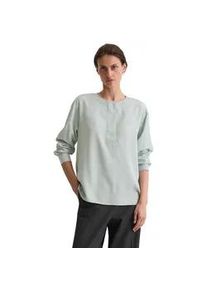 Marc O'Polo Langarmbluse MARC O'POLO "aus TENCELTM Lyocell", Damen, Gr. 40, silber (silbery blau), Obermaterial: 100% Lyocell, unifarben, slim fit normal, R&uuml;ckenausschnitt, Manschette, Blusen