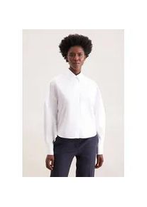 Hemdbluse Seidensticker, Damen, Gr. XL(42), wei&szlig;, 100% Baumwolle, unifarben, oversize, Blusen Hemdbluse, 1/1 Uni