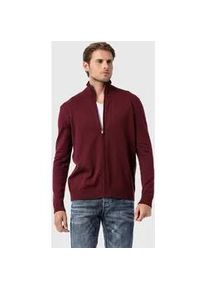 Cipo & Baxx Cardigan CIPO & BAXX "Pullover", Herren, Gr. XXL, burgundy, 50% Baumwolle, 50% Polyacryl, unifarben, regular fit, Raglan&auml;rmel, Strickjacken, im sportlichen Look