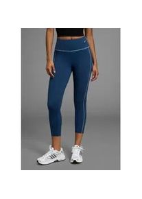 Trainingstights FAYN SPORTS, Damen, Gr. 36, N-Gr, blau (dunkelblau), Jersey, Obermaterial: 80% Polyester, 20% Elasthan, clean, k&ouml;rpernah wadenlang, Hosen, mit Reflektorprint