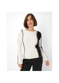 Strickpullover Brax "Style LIZ", Damen, Gr. 44, sanftes wei&szlig;, Strick, 55% Baumwolle, 25% Polyacryl, 15% Polyester, 5% Wolle, U-Boot-Ausschnitt, Pullover Strickpullover