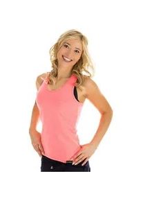 Tanktop WINSHAPE "Cotton Tanktop WVR24", Damen, Gr. L, rot (neon coral), 48% Baumwolle, 48% Polyester, 4% Elasthan, Rundhals, Tops Tanktop, mit Racerback