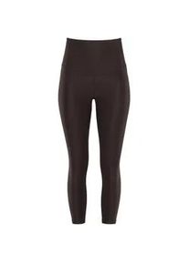Leggings WINSHAPE "7/8-Tights HWL317C", Damen, Gr. M, Normalgr&ouml;&szlig;en, espresso, 85% Polyester, 15% Elasthan, Hosen Leggings, mit V-Shape Applikation und Core-Bund